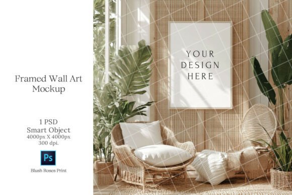 Download Boho Wall Art Mockup PSD Smart Object - Wall art Collection