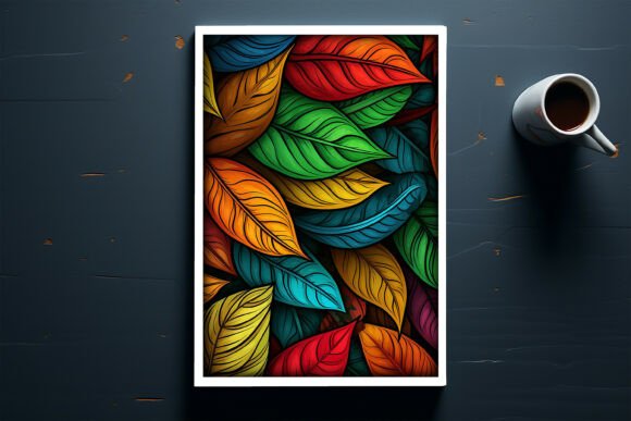 Download Colorful Leaf Wall Art Mockup - Wall art Collection